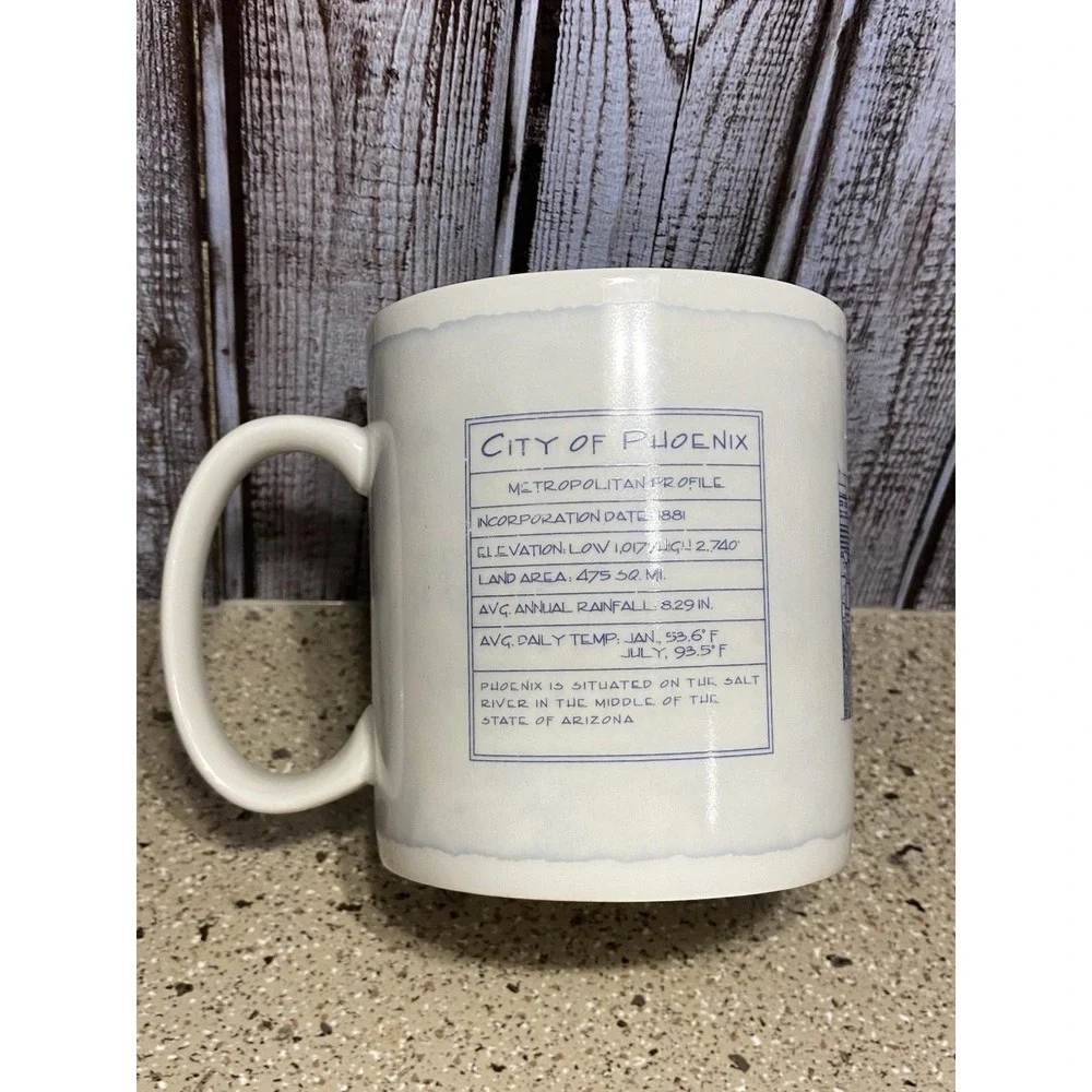 Starbucks PHOENIX Valley Of The Sun Mug Architectural Series Blue 2007 18oz.